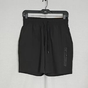NWT Avalanche Black 7" 4 Pocket Ripstop Woven Short Mens Size Small Side Zip